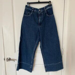 Rachel Comey Wide Leg Cropped Blue Denim Jeans
